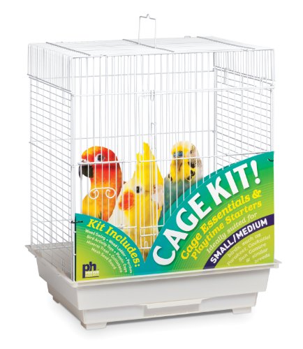 Prevue Pet Products Square Roof Bird Cage Kit Ideal for Small Birds - White | Stand Compatible Enclosure, Simple Cage Assembly, Easy to Clean and Maintain - color: White