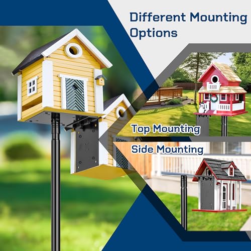 Ottsuls 2 Pack 109 Inch Heavy Duty Bird Feeder Pole Kit for Wild Birds, with 5-Prong Base Feeding Station, Adjustable Birdhouse Stand - size: 109 IN-2Pack