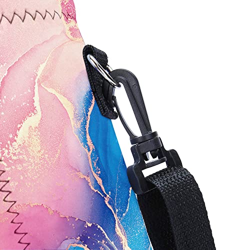 AMARY 500ML Neoprene Water Bottle Carrier Bag with Adjustable Shoulder Strap,Insulated Water Bottle Cover for Stainless Steel/Glass/Plastic Bottles 16.9OZ (marble) - color: marble