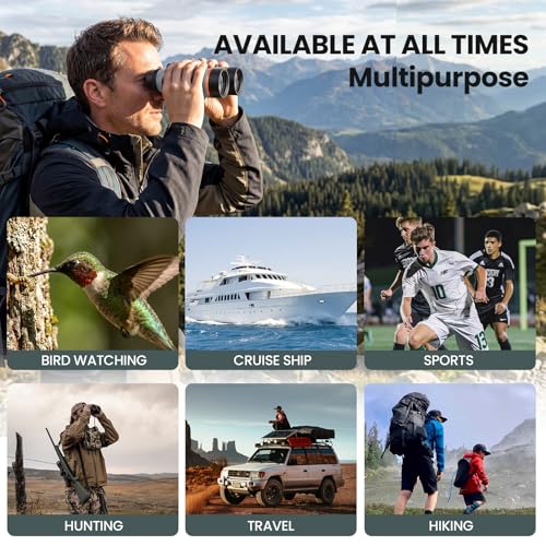 10X42 Binoculars for Adults with ED Glass, BAK4 Prism, Waterproof, Fogproof, Low Light Vision & Phone Adapter for Hunting, Bird Watching, Travel, Hiking