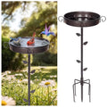 35 Inch Metal Bird Bath for Outside, 12 Inch Bowl, 5-Prong Base | Bathing and Feeding Station, Freestanding Design, Attracts Wild Birds to Patios, Lawns and Gardens - size: bird bath