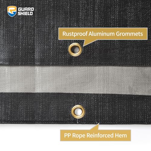 GUARD SHIELD Super Heavy Duty Black/Silver Ploy Tarp Cover 10x20 Feet Waterproof Tarps 16mil Thick UV and Tear Resistant Tarpualin - color: Black/Silver, size: 10x20