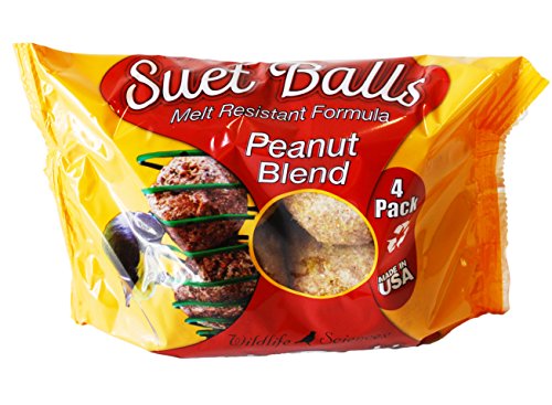Wildlife Sciences Melt Resistant Suet Balls Variety 16 Pack, 4 Wrapped Packs of 4 Bird Suet Balls