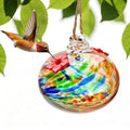 3in Glass Hummingbird Feeder Hanging Feeder with 2 Feeding Port for Outside - color: F