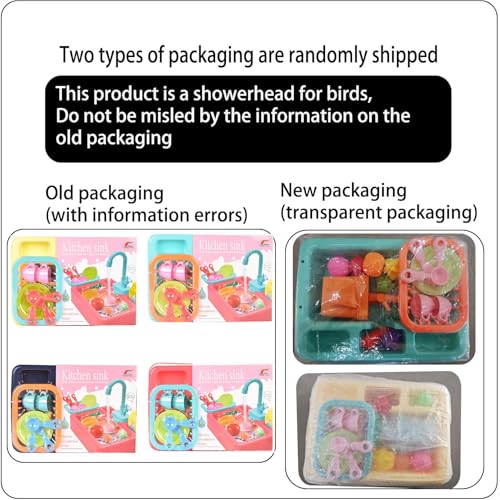 kathson Bird Bathtub,Parrot Shower Box,Automatic Parakeet Bathtub with Faucet,Bird Bathing Tub Container Cage Accessory or Small Medium Birds Cockatiel Lovebird Budgie