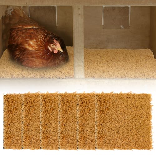 6 Pack Nesting Box Pads - Nesting Pads for Chicken Accessories, 12"x 12" Washable Reusable Chicken Nest Liners for Laying Eggs, Chicken Supplies (Yellow) - color: Yellow