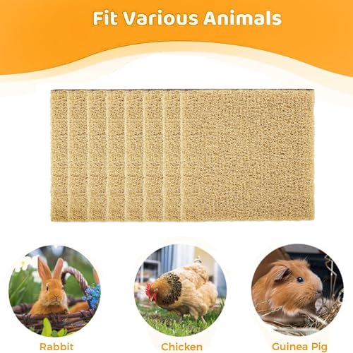 8 Pack Chicken Nesting Pads, Washable Nesting Box Liners for Chicken Coop, Reusable Plastic Nest Box Pads with 4 Pcs Fake Wooden Eggs, Chicken Laying Mats, 12×12×0.8 inch - color: Khaki x 8