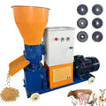 Upgraded 110V 60HZ Animal Pellet Feed Mill Machine w/3 Head Roller | w/Separate Control Box and Deepened Enlarged Feed Port, w/6 Grinding Discs 2.5/3/4/5/6/8mm, 5.5KW Copper Motor, 220-440lb/h