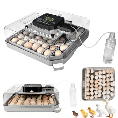 Gen IV – 48 Egg Fully Automatic Incubator, 2026 Upgraded Design, Intelligent Sensor-Based Humidity & Temp Control, Custom Days, Adjustable Auto Turning & Stop, Chick Separator, Flexible Egg Spacing - size: 48 egg-black