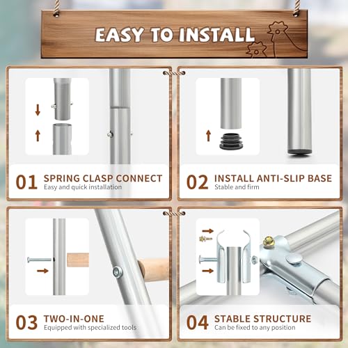 YUMEKA Chicken Roosting Ladder,Chicken Perch for Coop,Chick Roosting Bars, Cock Coop Toys, Suitable for Chicken Run and Chicken Perch, Backyard Poultry, Farm Roost Toys for Hen 55.1' L x 40.1' W - size: 55in x 40in