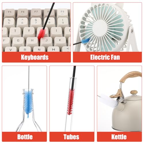 Zhehao 13 Pcs 2 Size Hummingbird Feeder Cleaning Brush Bendable Cleaning Brushes for Hummingbird Feeder Outdoor Water Bottles Various Size(Red) - color: Red