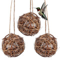 Totority Bird Nesting Material Holders, Hanging Cotton-Filled Garden Decor | 3Pcs Hanging Wood Holders Filled with Cotton Material for Seasonal Garden Displays and Outdoor Bird-Watching Areas
