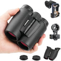 12x30 Compact Binoculars for Adults Kids, HD High Powered Binocular | Small Binoculars for Bird Watching Cruise Travel, with Phone Adapter, BAK4 Prism, Waterproof Lightweight Pocket Binoculars
