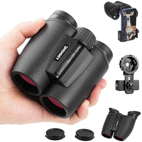 12x30 Compact Binoculars for Adults Kids, HD High Powered Binocular | Small Binoculars for Bird Watching Cruise Travel, with Phone Adapter, BAK4 Prism, Waterproof Lightweight Pocket Binoculars