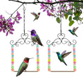 Hummingbird Swing & Perch for Outdoor – Rust-Resistant Metal Bird Perch with Colorful Beads, Easy Hanging Garden Accent Near Feeder, Bird Bath & Hummingbird House (2 PCS) - color: 2 PCS