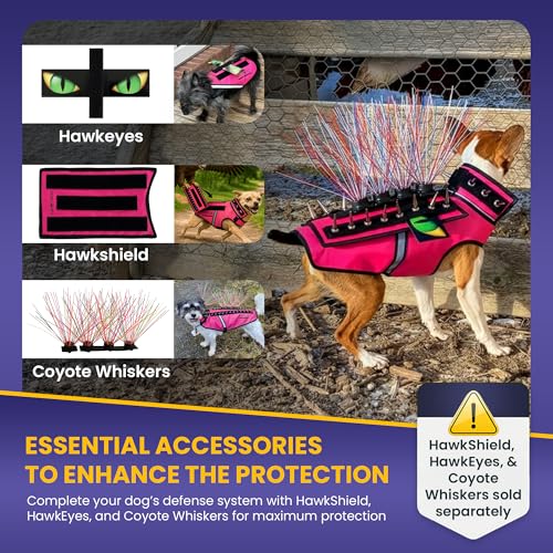 CoyoteVest SpikeVest Dog Harness, Made in the USA, S-Yellow | Stab-Resistant Protective Vest | Coyote Vest for Dogs | Defends Against Coyotes, Dogs, Birds of Prey | Reflective Safety - color: Yellow, size: Small