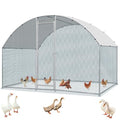 Outvita 6.5 x 10 FT Large Metal Chicken Coop Walk-in Poultry Cage | Waterproof Anti-UV Round Arch Cover and Galvanized Mesh Support Ducks, Rabbits, Hens, Yard, Backyard or Farm Use - size: 78.0"L x 120.0"W x 78.0"H