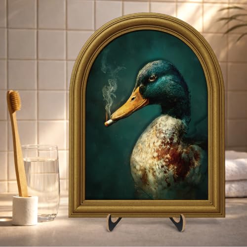 3D Funny Mallard Duck Decor Sign Vintage Farmhouse Wall Art for Home 8x10 | Wooden Duck Animal Decor Sign for Desk Table Kitchen Bar Wall Shelf, Housewarming Gifts - color: color-D