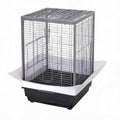 TrailBlaze 17.32" x 16.93" x 6.30" Spacious Black Metal Bird Cages with Pull-Out Tray, Carry Handles, Transparent Cups, Wooden Perches – Ideal for Parakeets, Cockatiels, Canaries, Lovebirds, Conures