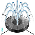 Solar Fountain with 3 Spray Height, Works in Shade, 3.5W Glass Solar Bird Bath Fountains with 2000mAh Battery and 4 Rotating Rods, 7 Nozzles, Outdoor Water Fountain Pump for Garden, Pool, Pond - color: Black