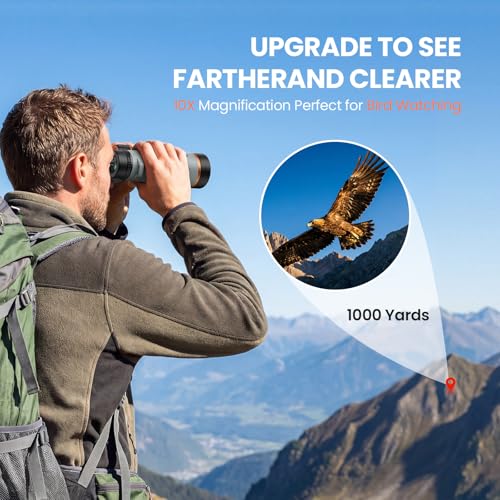 10X42 Binoculars for Adults with ED Glass, BAK4 Prism, Waterproof, Fogproof, Low Light Vision & Phone Adapter for Hunting, Bird Watching, Travel, Hiking