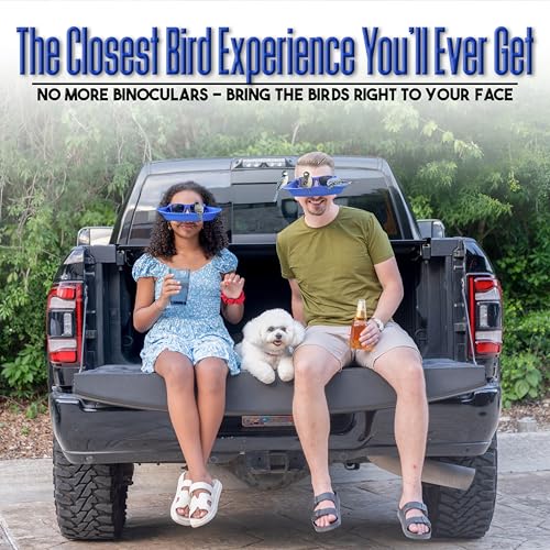 Interactive Wearable Bird Feeder Head Gear with Peck Proof Lenses | Bird Watching & Feeding Device with Comfortable Head Strap, for All Varieties of Your Feathered Friends You Meet