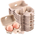 Egg Cartons 2 Count Cheap Bulk 30 Pack, Paper Pulp Egg Carton 2 Cell | Vintage Egg Cartons Containers Easter Style, 1/6 Dozen Sturdy Natural Kraft Holder Box for Storage Fresh Chicken Huevo