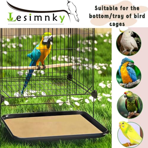 Bird Cage Liner 50-Pack 17” x 11” Gravel Paper Cuttable Pet Sandpaper Special for Bird Cage in Sea Sand, Easy Clean Pet Sandpaper Calcium Paper for Birdcage Parrots Cockatiels (50)