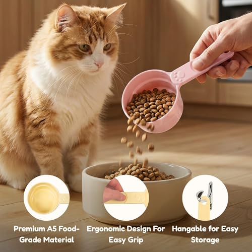 1/2 Cup Dog Food Scoop, Extra Long Handle Sturdy Melamine Pet Food Measuring Scoop with Clear Marking Lines, BPA-Free, Shatterproof, Dishwasher Safe (Butter Yellow, 1/2 Cup) - color: Butter Yellow, size: 1/2 Cup