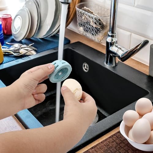 1pc Silicone Egg Cleaner Brush - Portable, Soft Bristle Egg Washing Tool for Farm & Home Use, Ideal for Outdoor & Kitchen Cleaning (Blue) - color: Blue