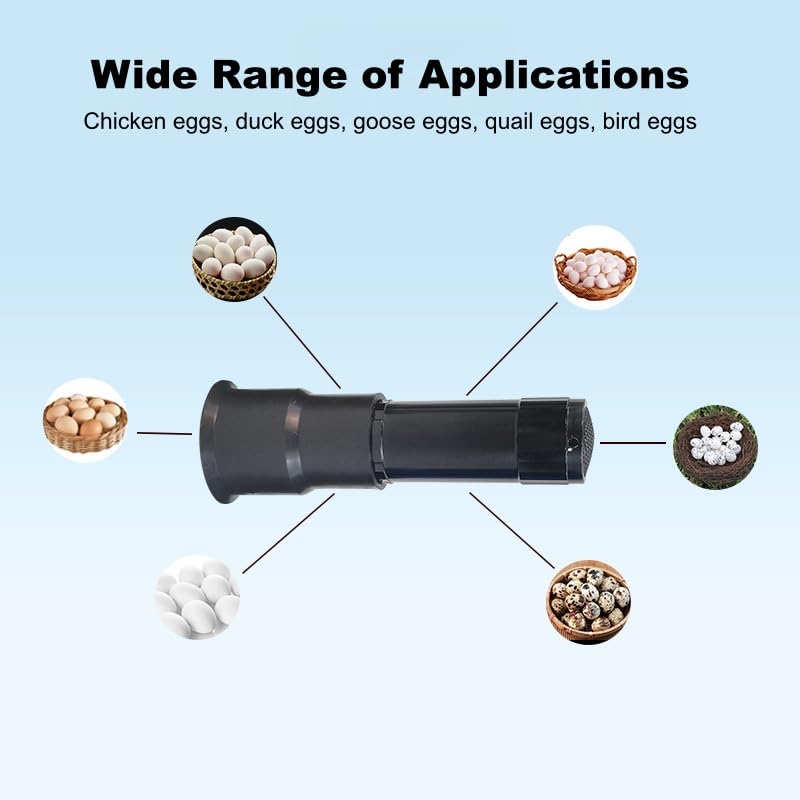 LED Egg Candler Tester Lamp for Monitoring Embryo Development, Light Candling Device | Battery Operated,Silver,Bright, Cool White,Fast Safe, Durable, Light Size 0.9 x 3.3in,No Harm to Eggs