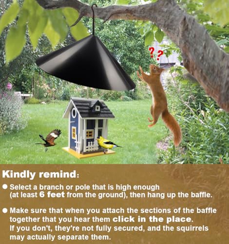 Squirrel Baffle for Bird Feeder Pole, Outside Hanging Mount Bird House Guard for Outdoor Shepherd’s Hook,19 Inch Diameter, 2 Packs - size: Hang mount-2
