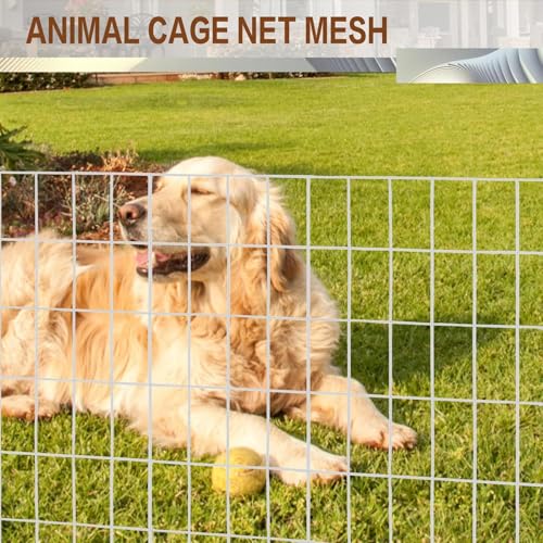 Tongmo 4 ft x 50 ft Galvanized Welded Chicken Wire Fence, 16GA Garden Chicken Wire Fence Roll, Mesh Size 2" x 4"Hardware Cloth, Ideal for Yard Protection and Poultry Netting - color: Galvanized, size: 4ft*50ft