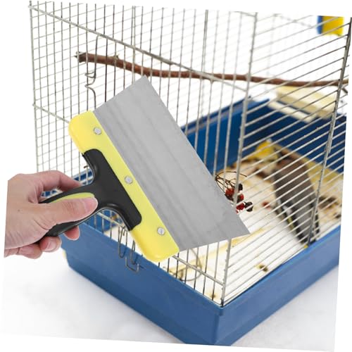 Toyvian Stainless Steel Bird Droppings Scraper for Poop Ergonomic Handle Cleaning Tool for Bird Cages and Nests