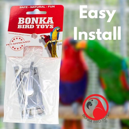 30001H Half Circle Lock for Bird Cages, Durable and Lightweight Bird-Safe Lock with Reflective Finish, Easy 2-Part Installation, Ideal for Cage Door Security (Pack of 2) - size: Pack of 2