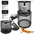 kathson 2 PCS Retractable Reptile Heat Lamp Guard,Reptile Anti-Scald Mesh Cage Guard Lampshade,Ceramic Heat Emitter Heat Lamp Shade Fixture for Snake Lizard Turtle Frog,Without Bulb - size: 2 PCS | Retractable Reptile Heat Lamp Guard