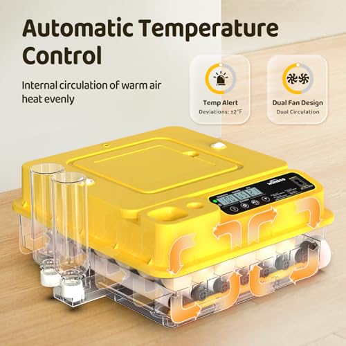 Egg Incubator 36 Eggs Incubators for Hatching Eggs Chicken Egg Incubator with Automatic Egg Turning and Humidity Display, Temperature Control Incubation Day Counter - size: 36 eggs