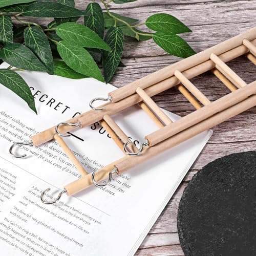 Bird Ladder for Cage, 3 PCS Bird Cage Ladder Wooden Hanging Parrot Wood Step Parakeet Ladders Climbing Small Wooden Ladders for Birds Parakeets Parrots Cockatoo Lovebirds (4 Step, 5 Steps, & 6 Steps)