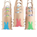 9 Pcs Easter Burlap Bags,Bunny Gifts Bags with Handles,Easter Jute Basket Goody Bags,Reusable Grocery Candy Bag Gifts for Easter Egg Hunt Party Supplies