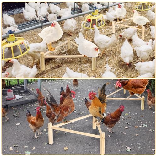 Chicken Perch for Coop & Brooder, Pine Wooden Chicken Roosting Bars (2 PCS) | Chicken Toys for Coop Accessories, Triangular Chick Perch for Parrots Birds, Natural Poultry Stand, Chicken Nesting Support - size: 2 Pcs