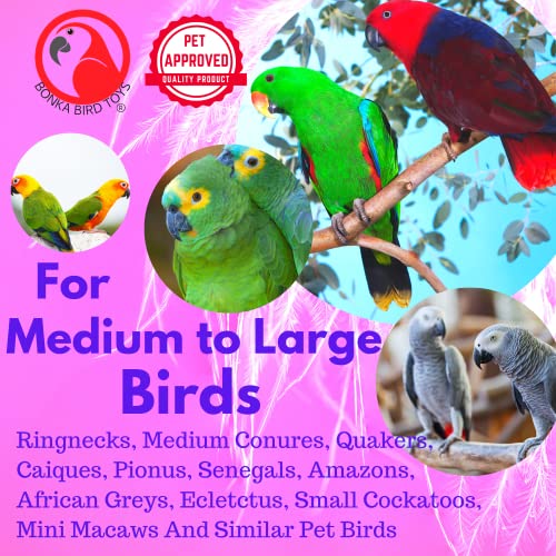 Bonka Bird Toys 2319 Sola Popcorn Medium Large Bird Toy Popcorn Paper Cardboard Rope Sola Atta Forage Chew Amazons Conure African Greys and Other Similar Birds