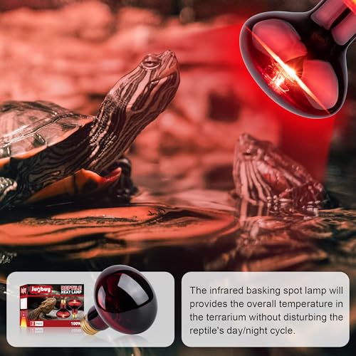 Reptile Heat Lamp Bulb, 100W Infrared Heat Light Bulbs, Red Basking Spot Lightbulb for Snake, Tortoise, Bearded Dragon, Lizard, Chicks, Turtle, Chickens, Pets - 2 Pack - size: Red
