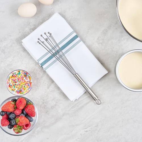 Restaurantware 10.5 in Stainless Steel Ball Whisk - German Standard Egg Beater with Ergonomic Handle, Dishwasher Safe - Manual Mixer Cooking Whisk for Baking, Stirring, Sauces, Beating - color: Ball Whisk, size: 10 3/4"
