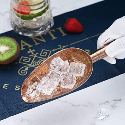 Berglander Stainless Steel Rose Gold Ice Scoop 6 OZ, Titanium Copper Plating Metal Ice Scooper For Ice Maker Multipurpose For Candy Wedding Kitchen Bar Party Pet Animal Dog Food Scoop Beach Shovel - color: 4. Rose Gold