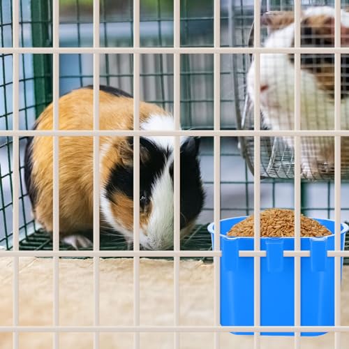 120 Pcs Cage Cups Chicken Feeder Cups 8 oz Plastic Hanging Birds Feeders and Waterers Bowl Feeding Bucket for Pigeon Poultry Parrot Rooster Rabbit Duck Supplies(Blue) - color: Blue