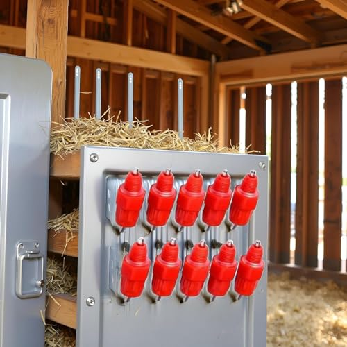 10 Pcs Red Automatic Poultry Easy Installation Watering Nipples Chicken Drinkers,Poultry Feeding and Watering Supplies,Easy to Clean and Store Chicken Waterer Nipples