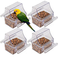 4 Pcs Bird Feeder Water Dispenser, Bird Feeder and Drinker Set, Automatic Bird Feeder for Cage, Hanging Bird Food Bowl, Bird Cage Accessories for Hamsters,Pigeons,Parrot - size: 4pcs
