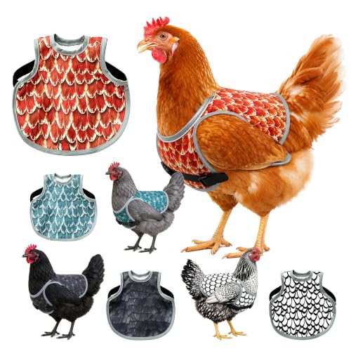 Chicken Saddle for Hens, Adjustable Hen Apron Back Protector for Protection Feather Regrowth, Waterproof Breathable Chicken Clothes with Straps, Apron for Medium to Large Hens Saddle（Orange） - color: Orange