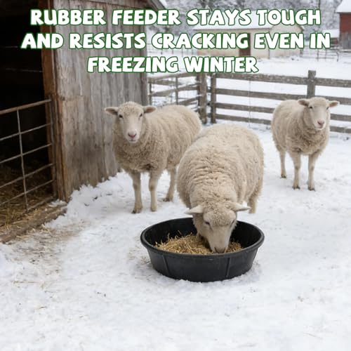 4 Pack Rubber Feed Pan, Rubber Water Trough, 3 and 2 Gallon Bucket | Utility Feed Bucket, Chicken Dust Bath, Livestock Water Bowl for Pig Goat Chicken Dogs Farm Small Animal - color: Black-8Quart+10Quart, size: 4PCS