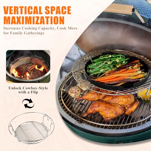 5-Piece Eggspander Replacement Kit with Conveggtor for Big Green Egg Large | Expander Rack for Green Egg Accessories, High-Quality Stainless Steel